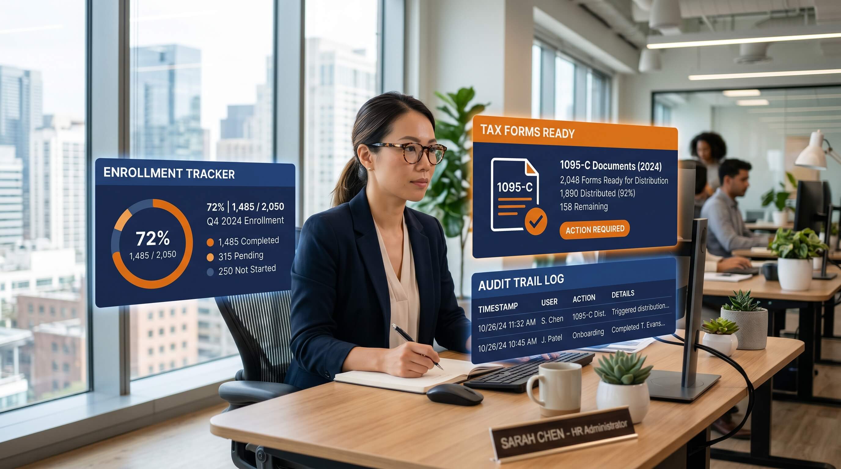 HR team reviewing benefits enrollment